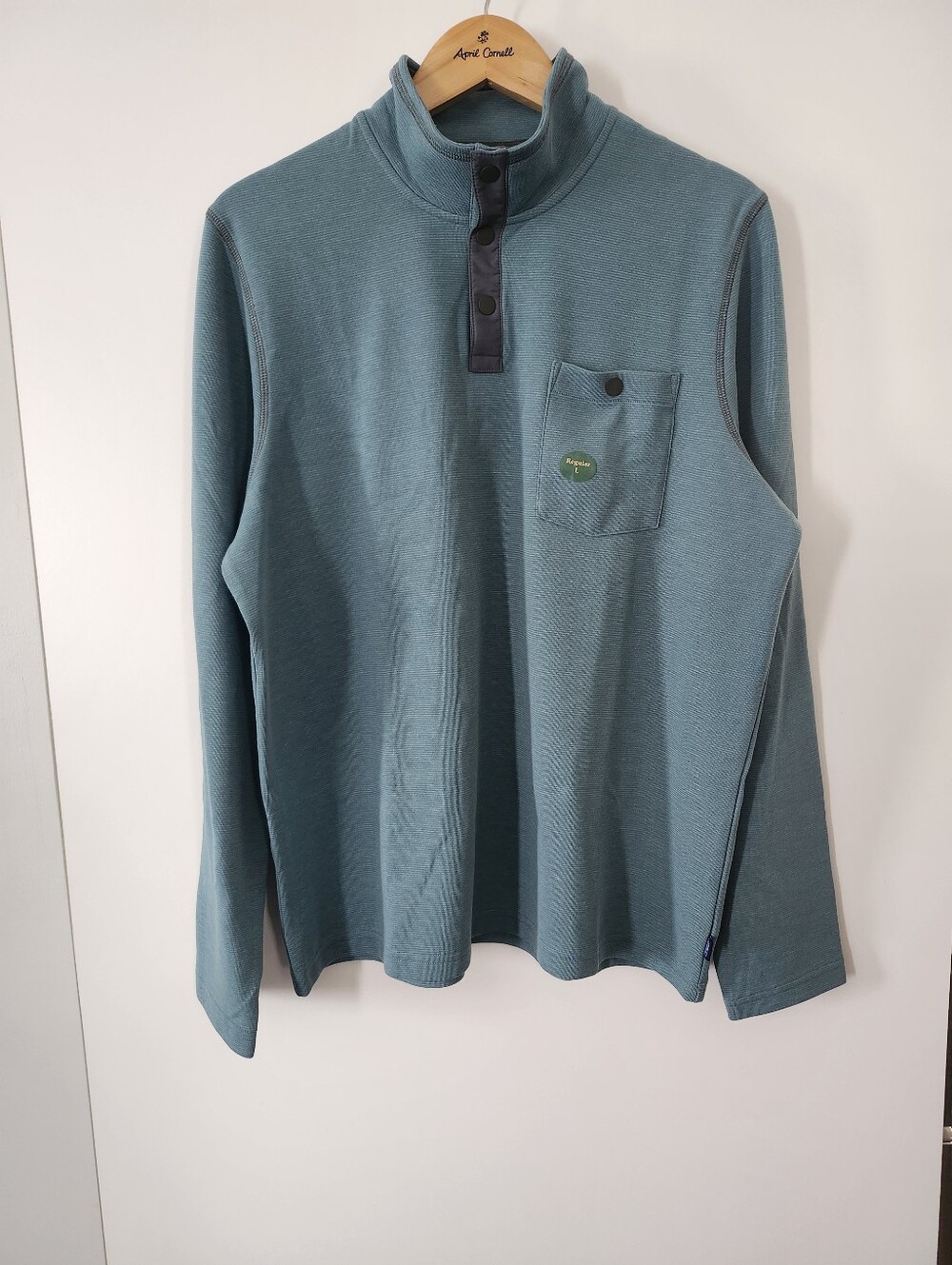 L.L BEAN Cotton Blend Bold Coast Pullover Sweater Slightly Fitted Teal Large NWT
